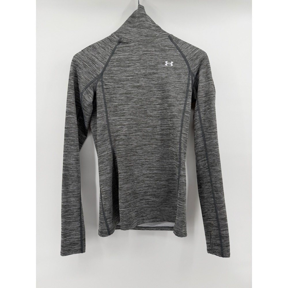 Under Armour ColdGear Mock Neck Space Dye Base‎ Layer Top Gray Women Small